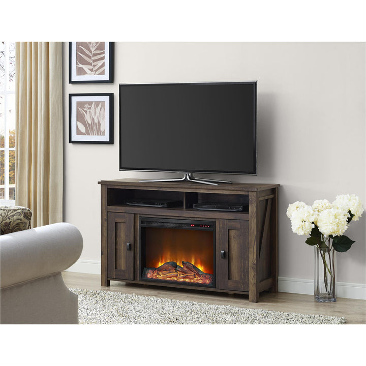 Farmington TV Console with Electric Fireplace -  Rustic