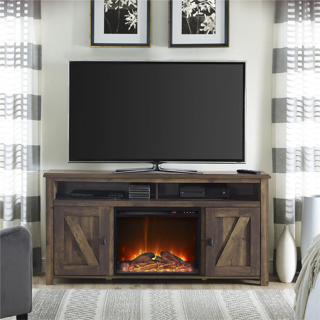 Farmington Electric Fireplace TV Console for TVs up to 60 Inch - Rustic