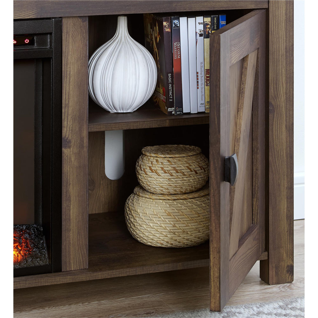 Farmington Electric Fireplace TV Console for TVs up to 60 Inch - Rustic