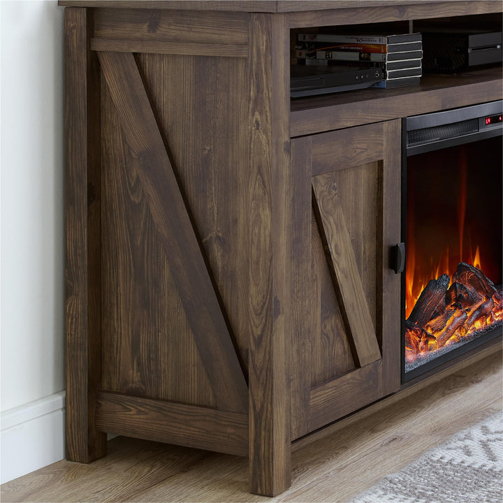 Farmington Electric Fireplace TV Console for TVs up to 60 Inch - Rustic
