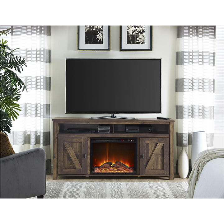 Electric Fireplace TV Console Farmington for 60 Inch TV -  Rustic