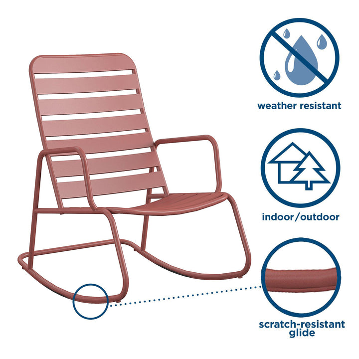 Roberta Outdoor/Indoor Rocking Chair - Terracotta