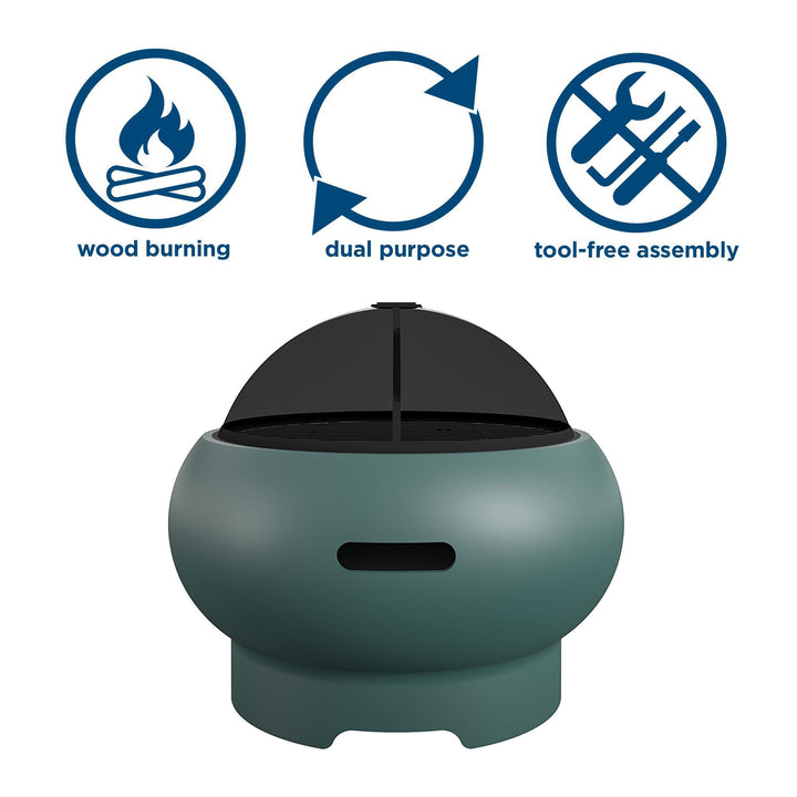 firepit with grilling surface - Green