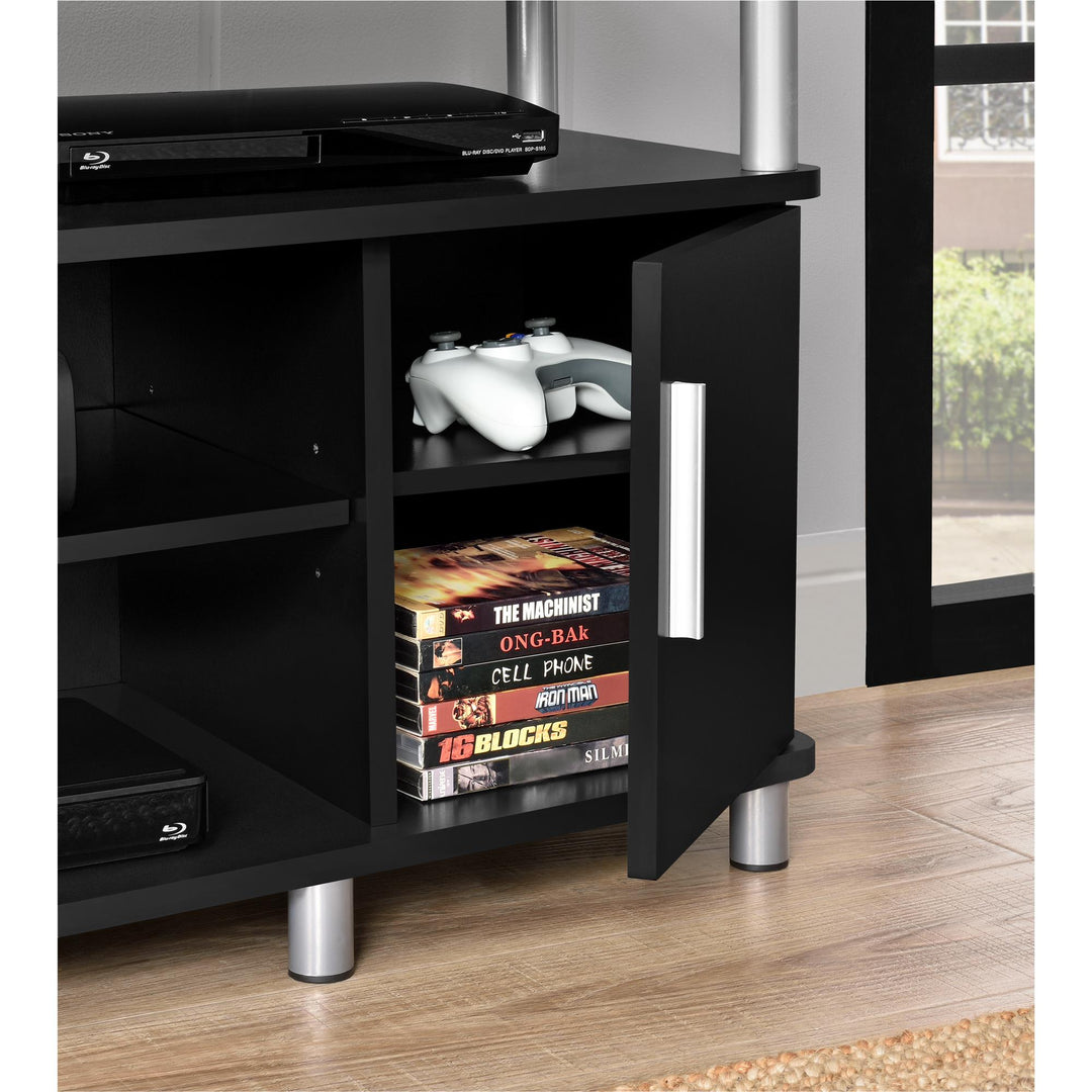 TV stand for living room with storage -  Black