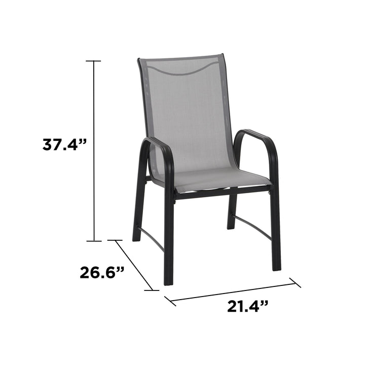 Paloma Outdoor Patio Dining Chairs with Weather Resistant Steel Frame, Set of 6 - Gray