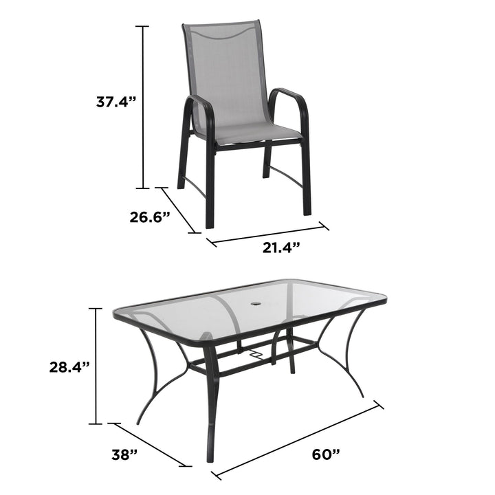 Outdoor dining with 6 chairs -  Gray