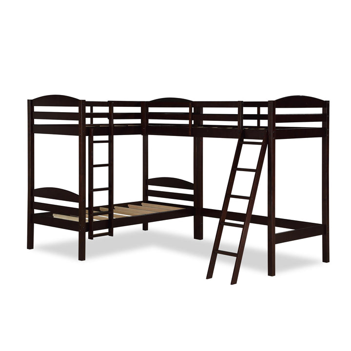 Clearwater Triple Wood Bunk/Loft Bed with Under Bed Storage - Black