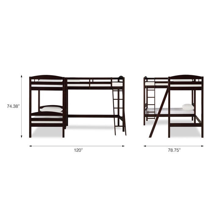 Clearwater Bunk Bed for Children -  Espresso
