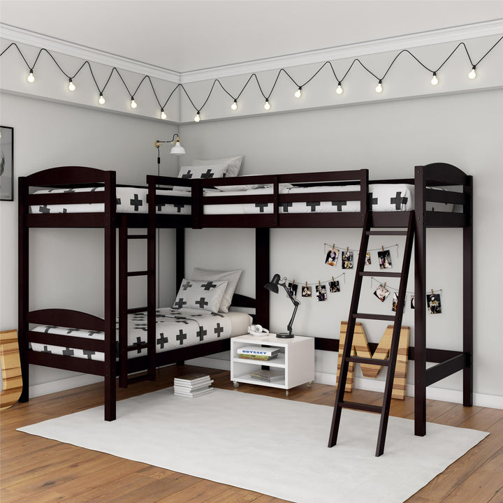 Clearwater Triple Wood Bunk Bed -  Espresso