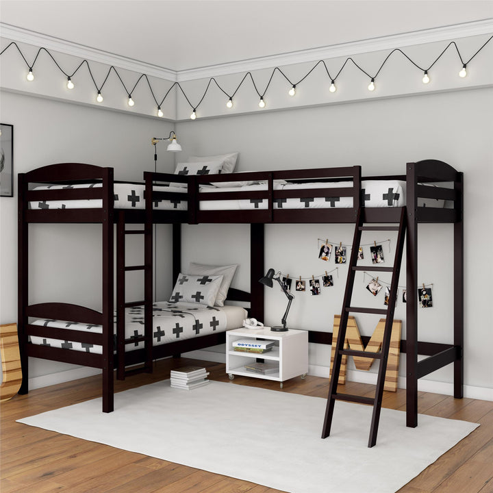 Clearwater Triple Wood Bunk/Loft Bed with Under Bed Storage - Espresso - Twin