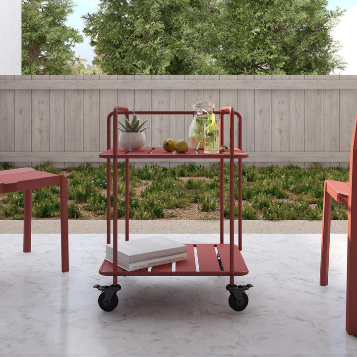 indoor cart with two shelves - Red