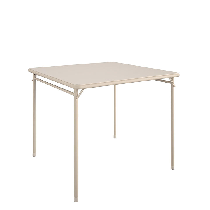 34 inch Folding Card Table with Vinyl Top -  Antique Linen 