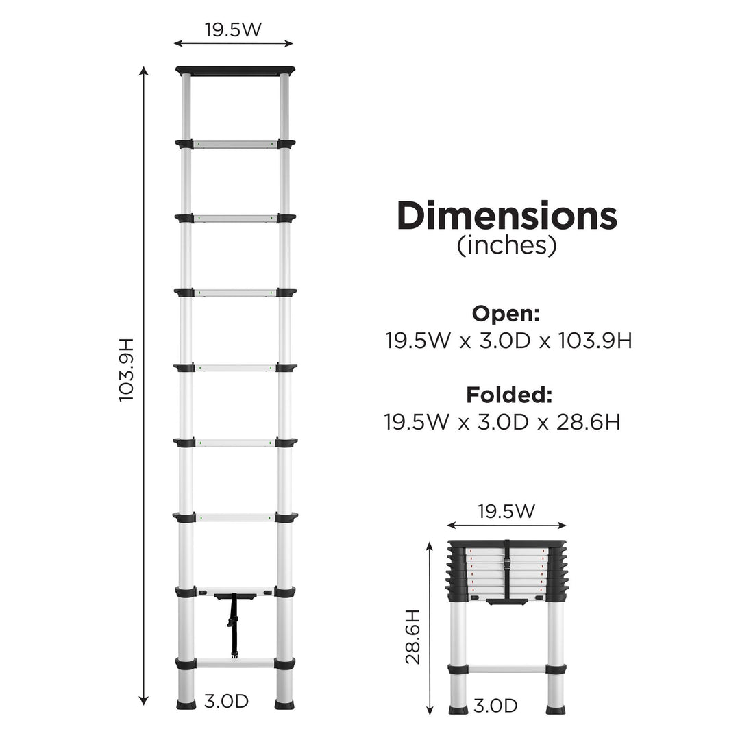  adjustable ladder  - Aluminum/Black - 12ft 
