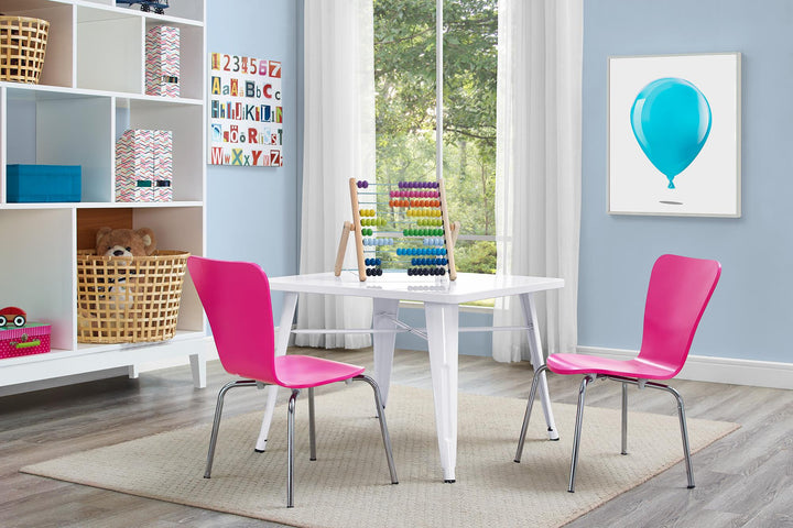 Kids Bentwood Chairs with Light and Stackable Design, Set of 2 - Pink