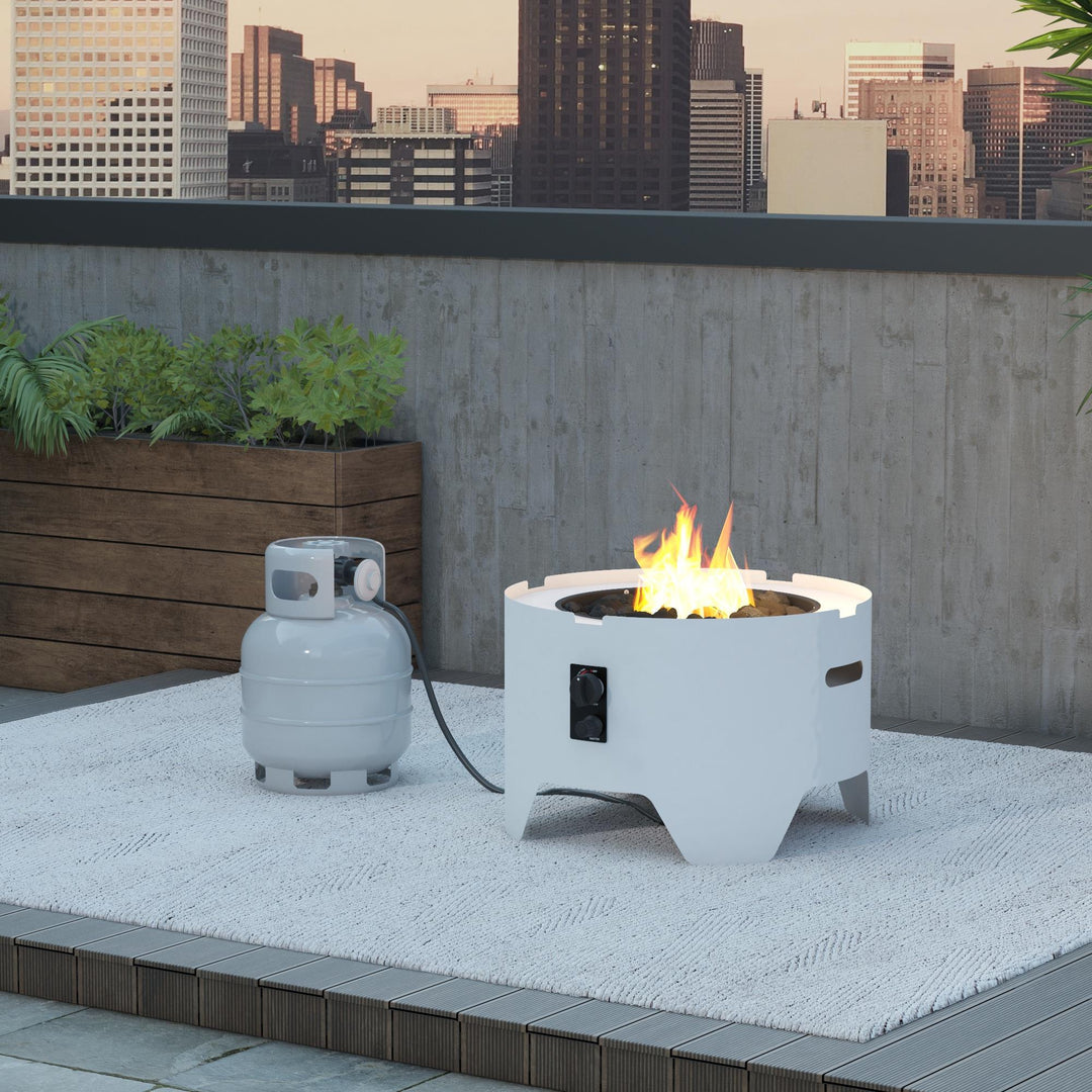 COSCO Outdoor 23 Round Wood Burning Fire Pit with Rain Cover and  Accessories, Steel, Gray