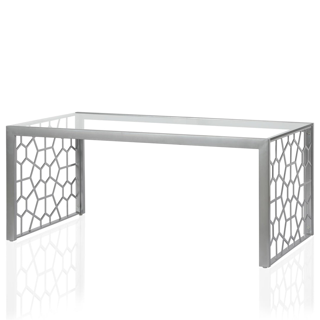 Elegant glass coffee table Juliette -  Silver