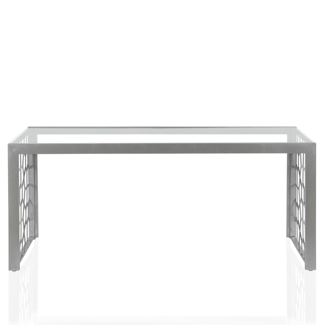 Juliette Glass Top Coffee Table  -  Silver
