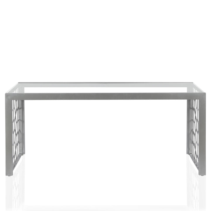 Juliette Glass Top Coffee Table  -  Silver