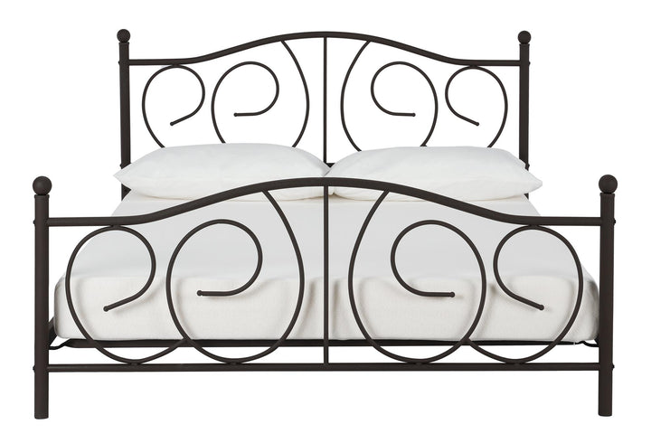 Victoria Metal Platform Bed with Headboard, Footboard and 2 Height Options - Bronze - Queen