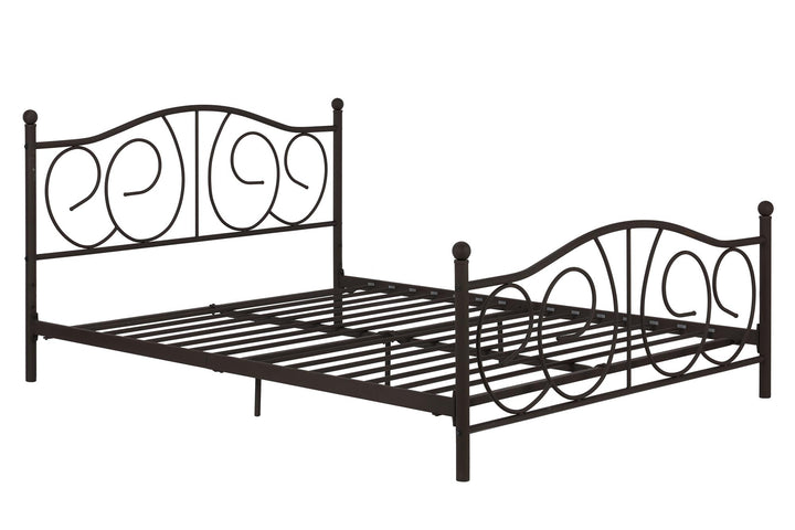 Victoria Bed with Headboard and Footboard -  Bronze  -  Queen