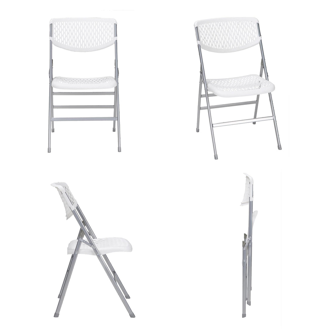 Set of 4 XL Plastic Folding Chair Commercial -  White 