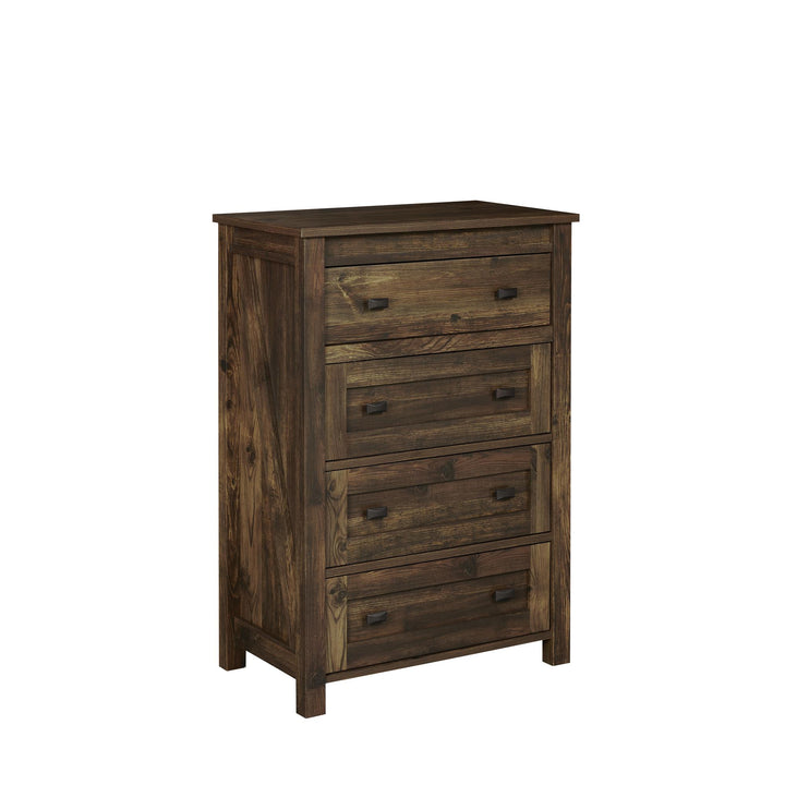 Farmington 4 Drawer Rustic Farmhouse Dresser with Linen Interiors  -  Rustic