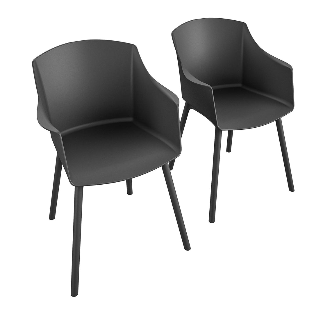 dining chair with armrest - Black
