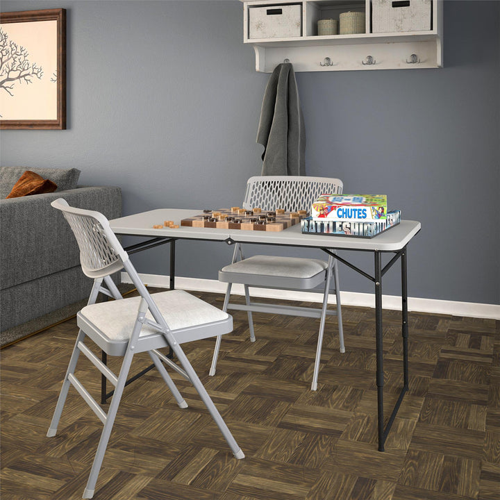 Foldable utility table with handle - Gray
