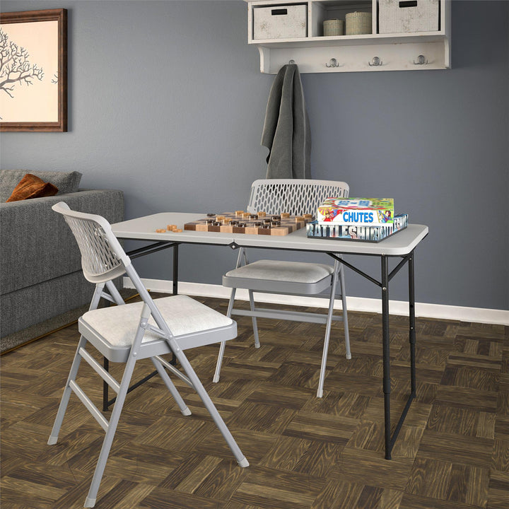 Foldable utility table with handle - Gray