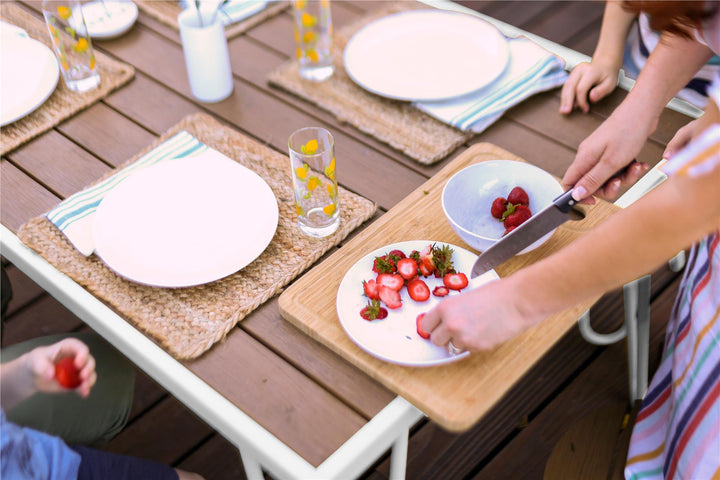 Paulette Outdoor/Indoor Table and Bench Set - White