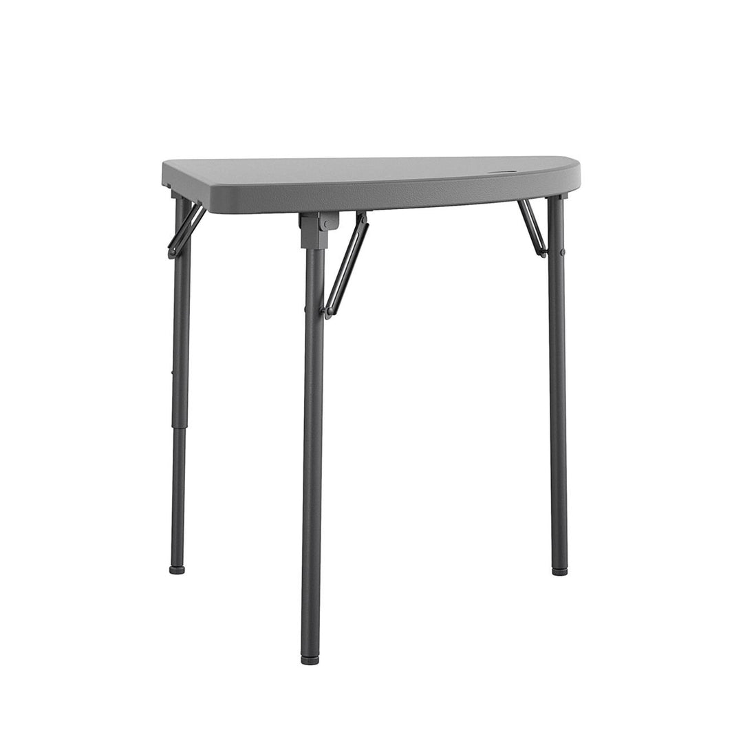 Corner Commercial Blow Mold Folding Table, Set of 2  -  Gray 
