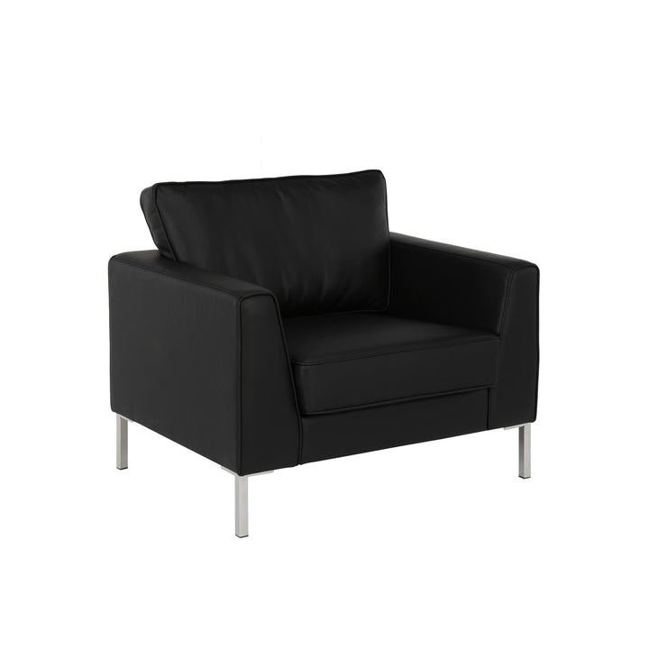 Monroe chair with sleek steel legs -  Black