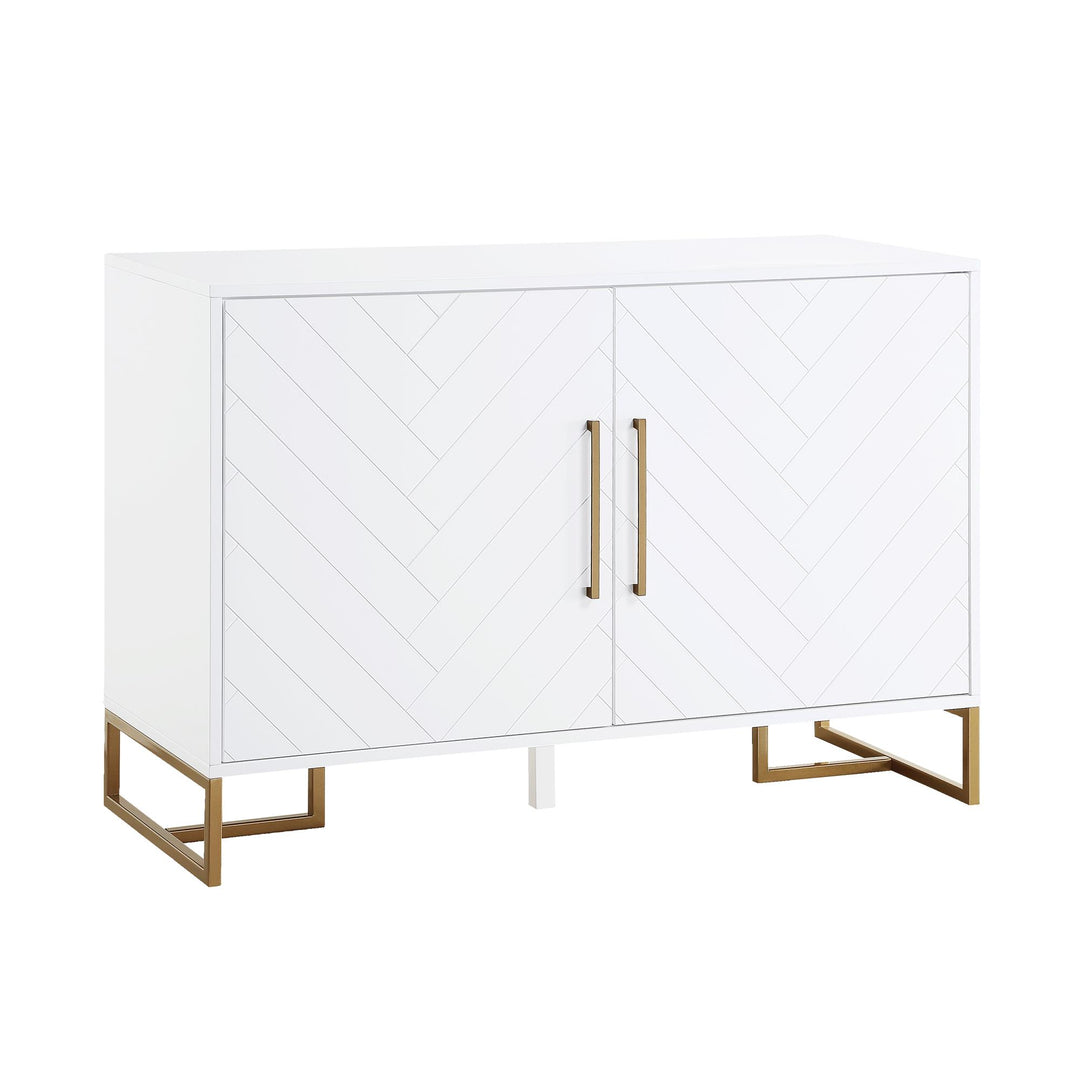 Modern herringbone console design -  White