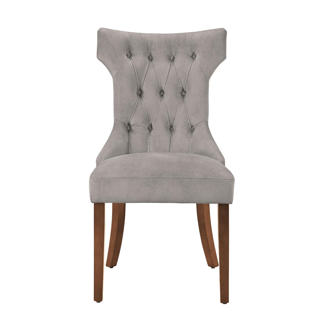 Tufted Hourglass Dining Chair for Dining Room -  Taupe 