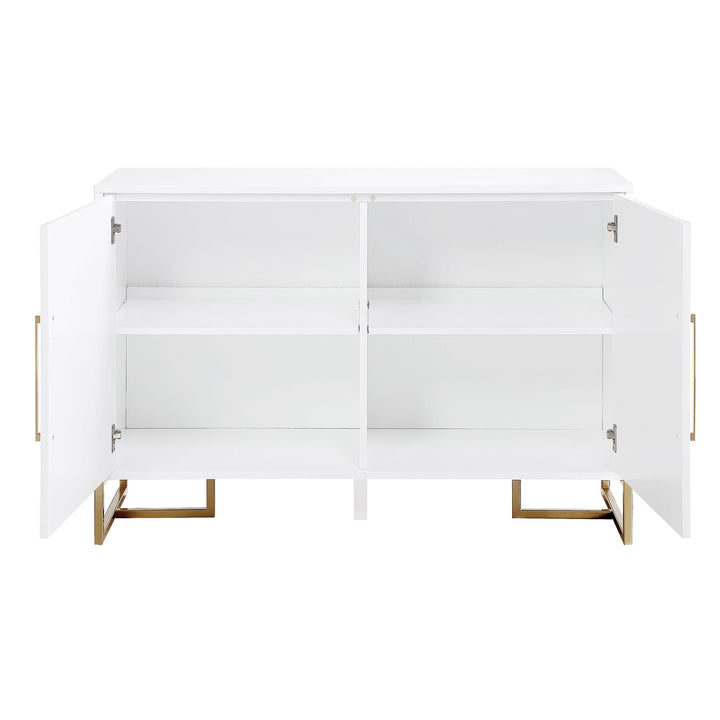 Console unit with herringbone detail -  White