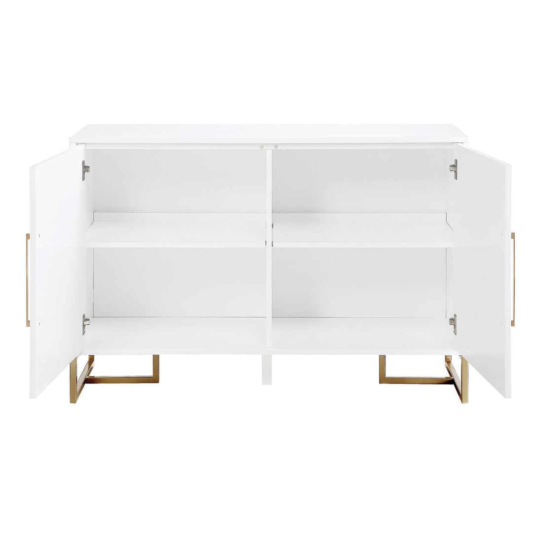 Console unit with herringbone detail -  White