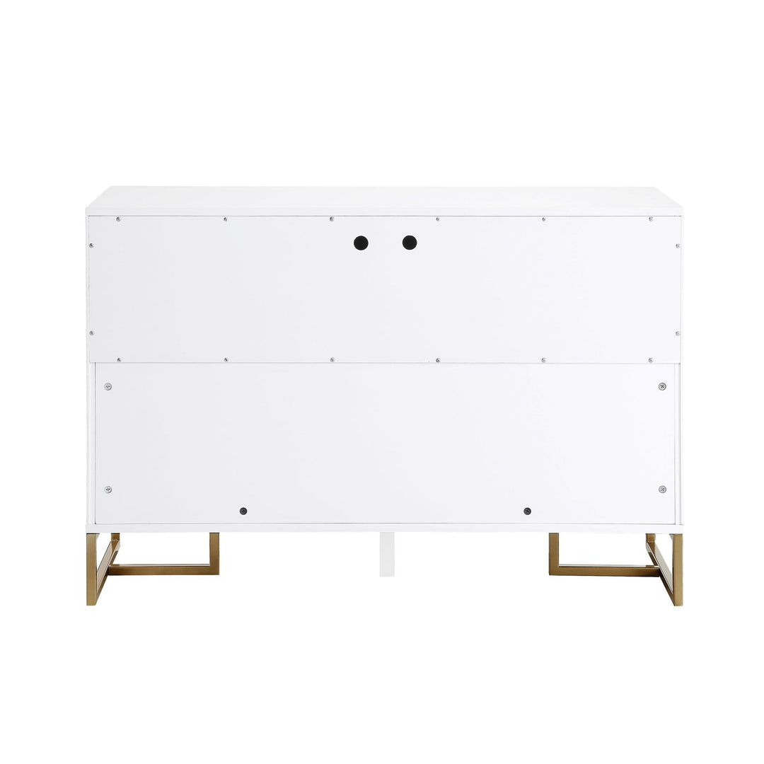 Herringbone style console table -  White