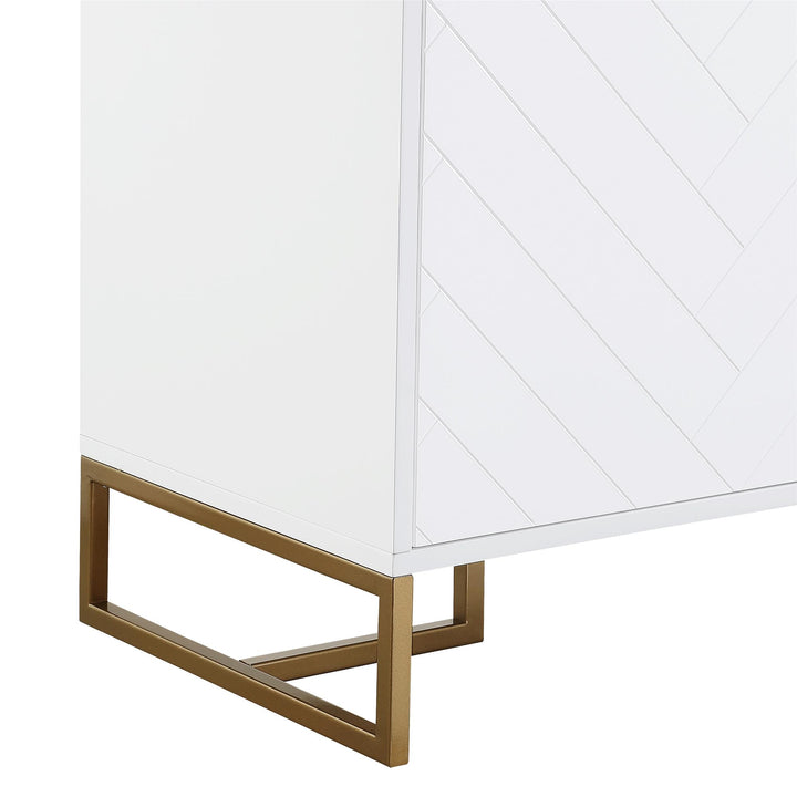 Elegant herringbone console furniture -  White
