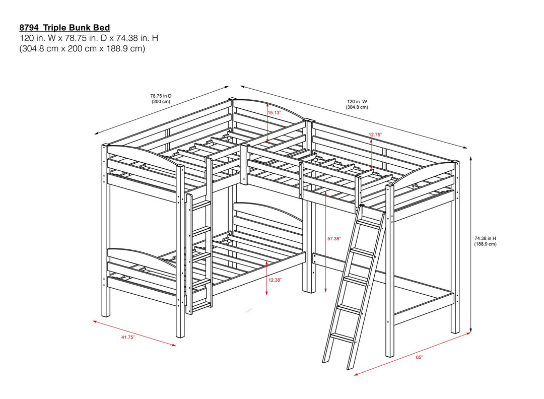 Clearwater Wood Loft Bed for Kids -  Espresso