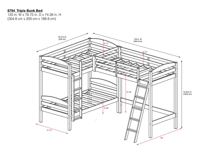 Clearwater Wood Loft Bed for Kids -  Espresso