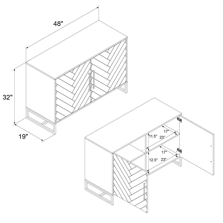 Herringbone Console Unit A Modern Touch RealRooms