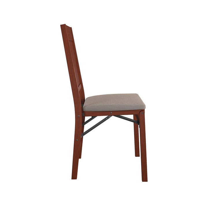 Space-saving wooden folding chairs -  Walnut 
