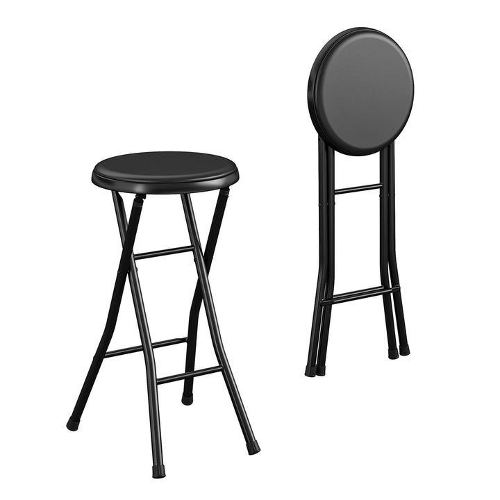 Folding stool for indoor or outdoor - Black - 2-pack
