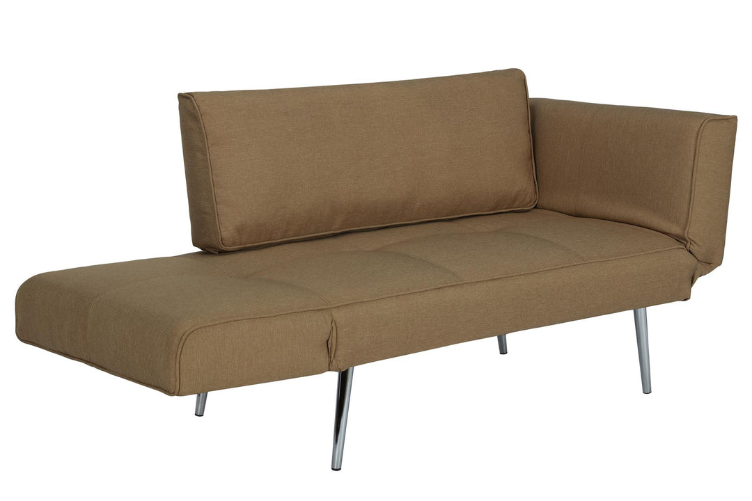 Euro Futon with Magazine Storage with Multiple Seating Positions - Tan Linen