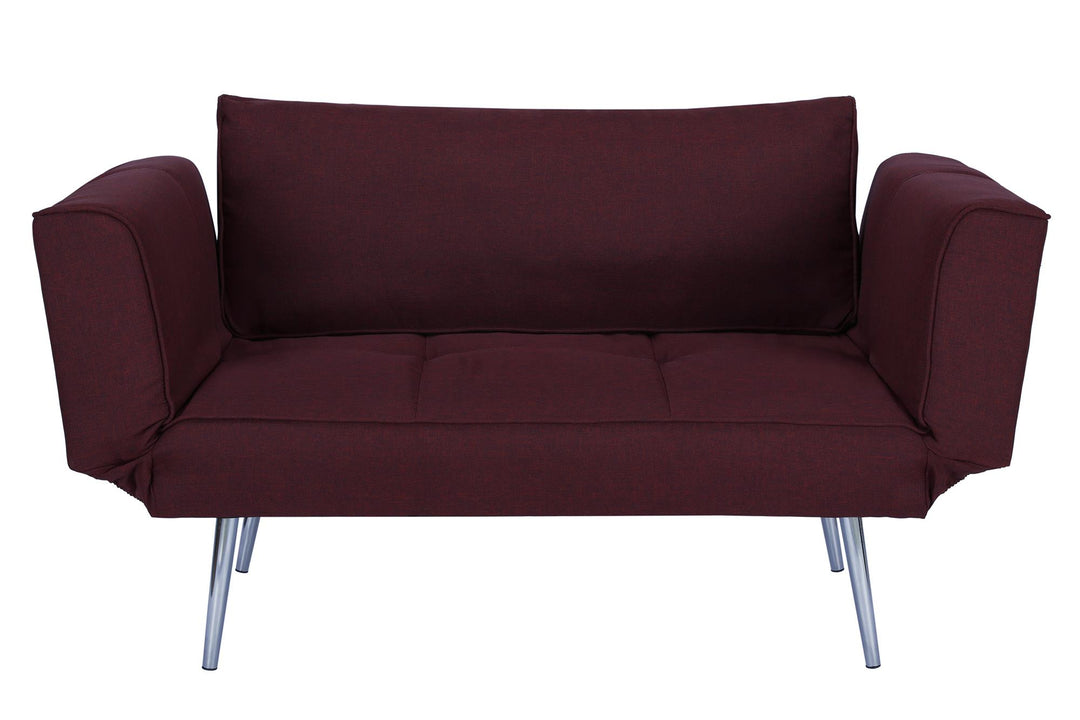 Euro Futon with Magazine Storage with Multiple Seating Positions - Berry