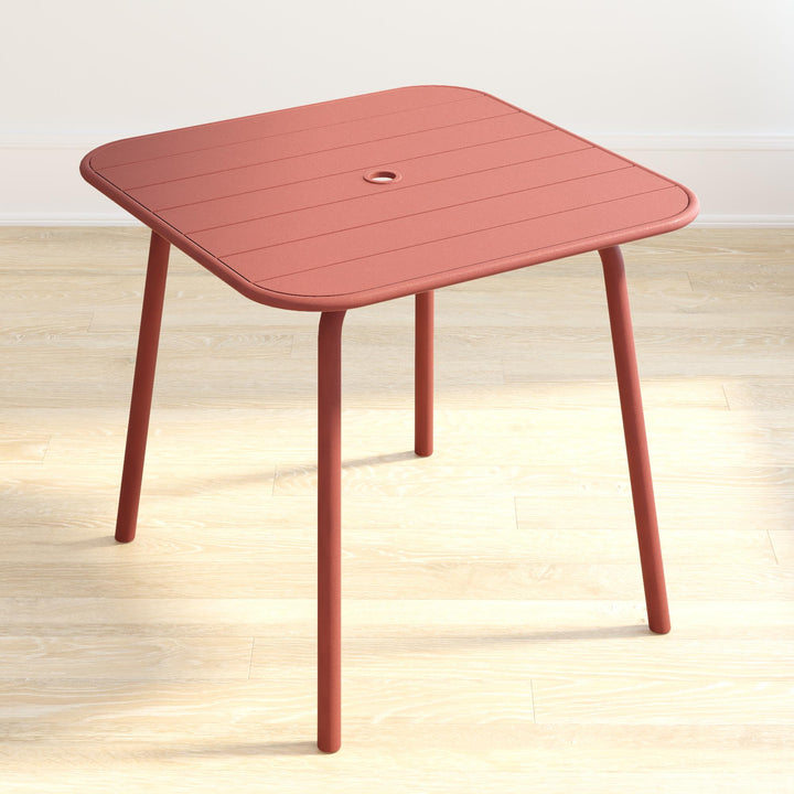 outdoor dining table with chairs - Red