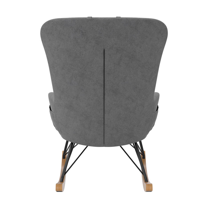 Rocker Chair with Matching Pillow -  Gray