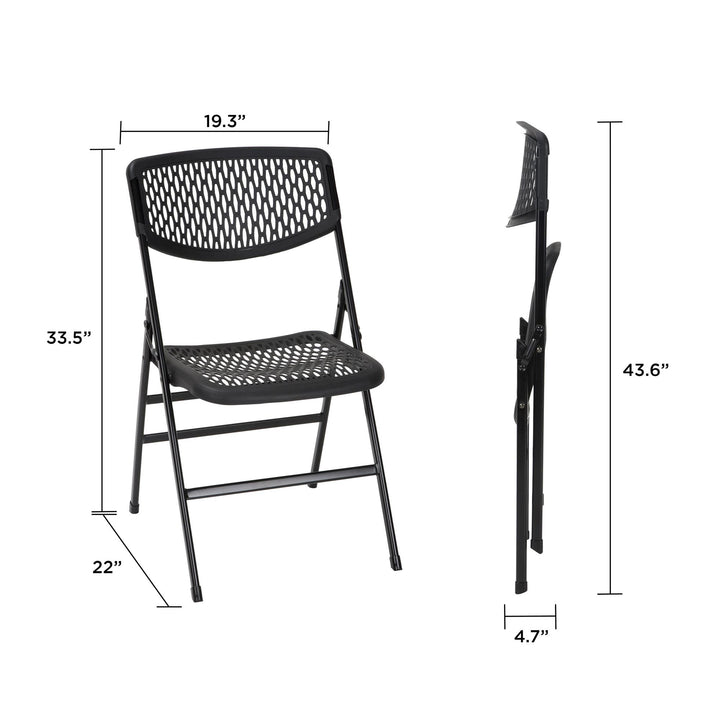Ultra Comfort Commercial Folding Chair XL Plastic -  Black 