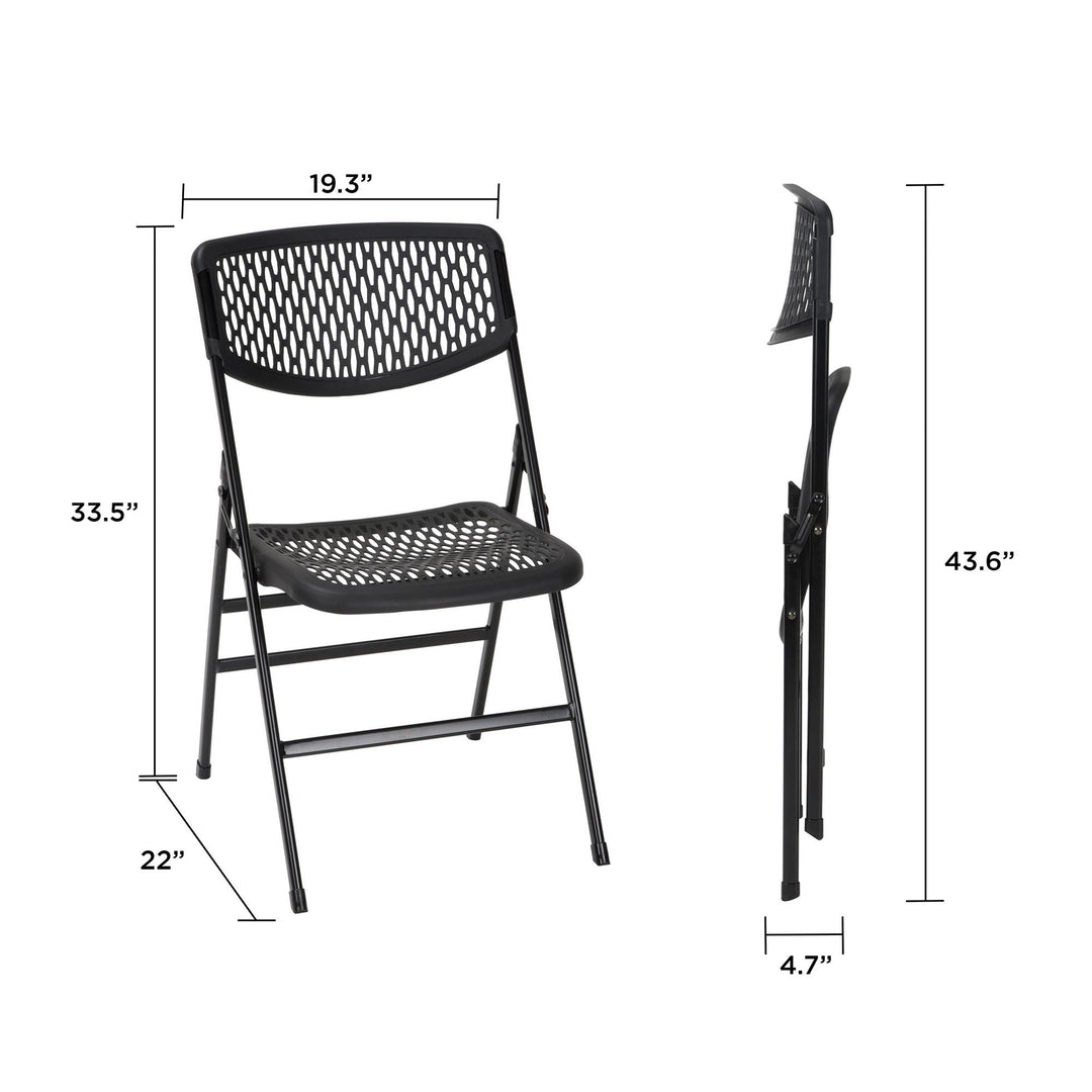 Set of 4 XL Plastic Folding Chair Commercial -  Black 