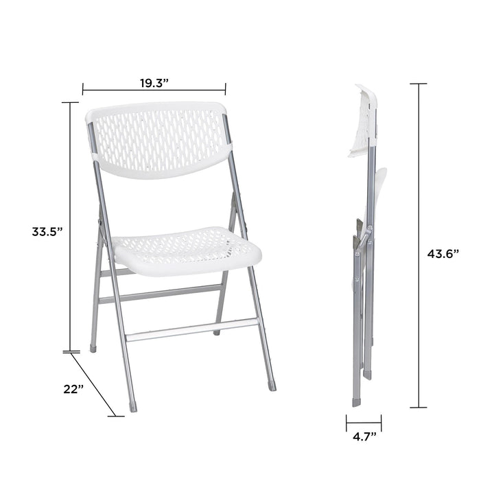 Ultra Comfort XL Plastic Commercial Folding Chair -  White 